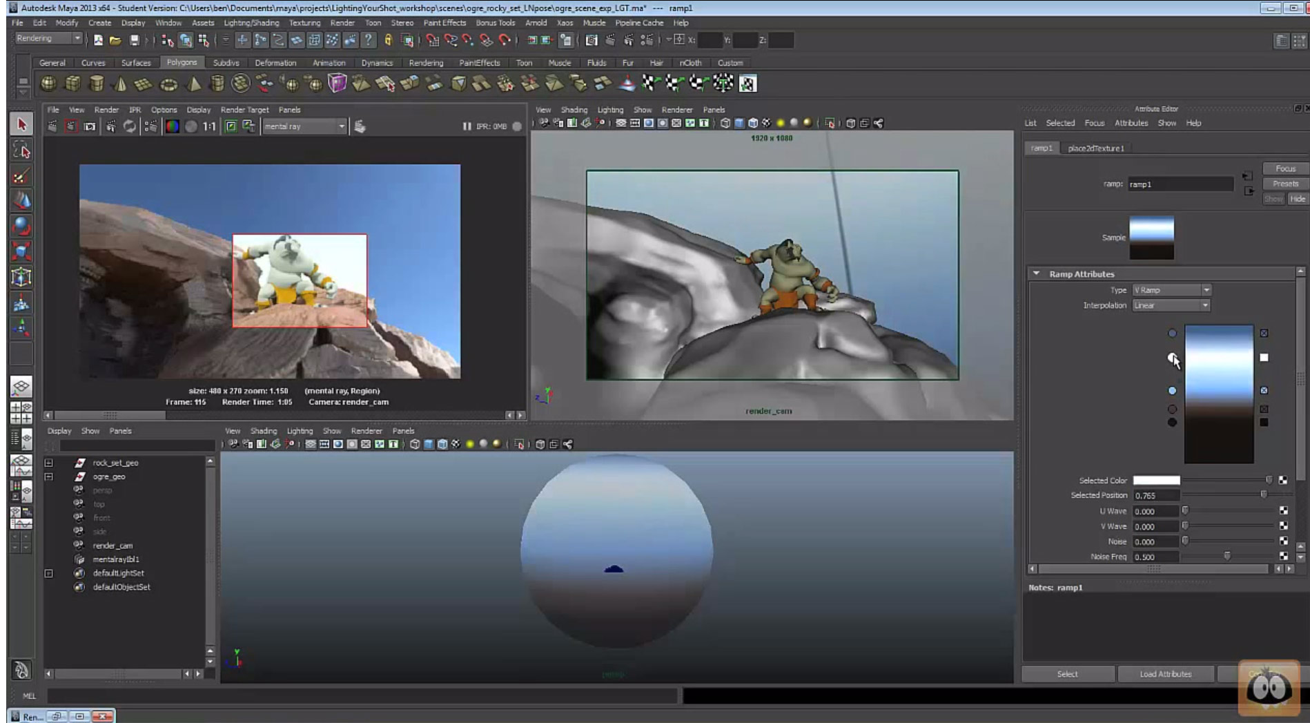 VFX-Tutorial-Image-Based-Lighting-with-HDRI-in-Maya-_-Animation-Mentor -  3DArt