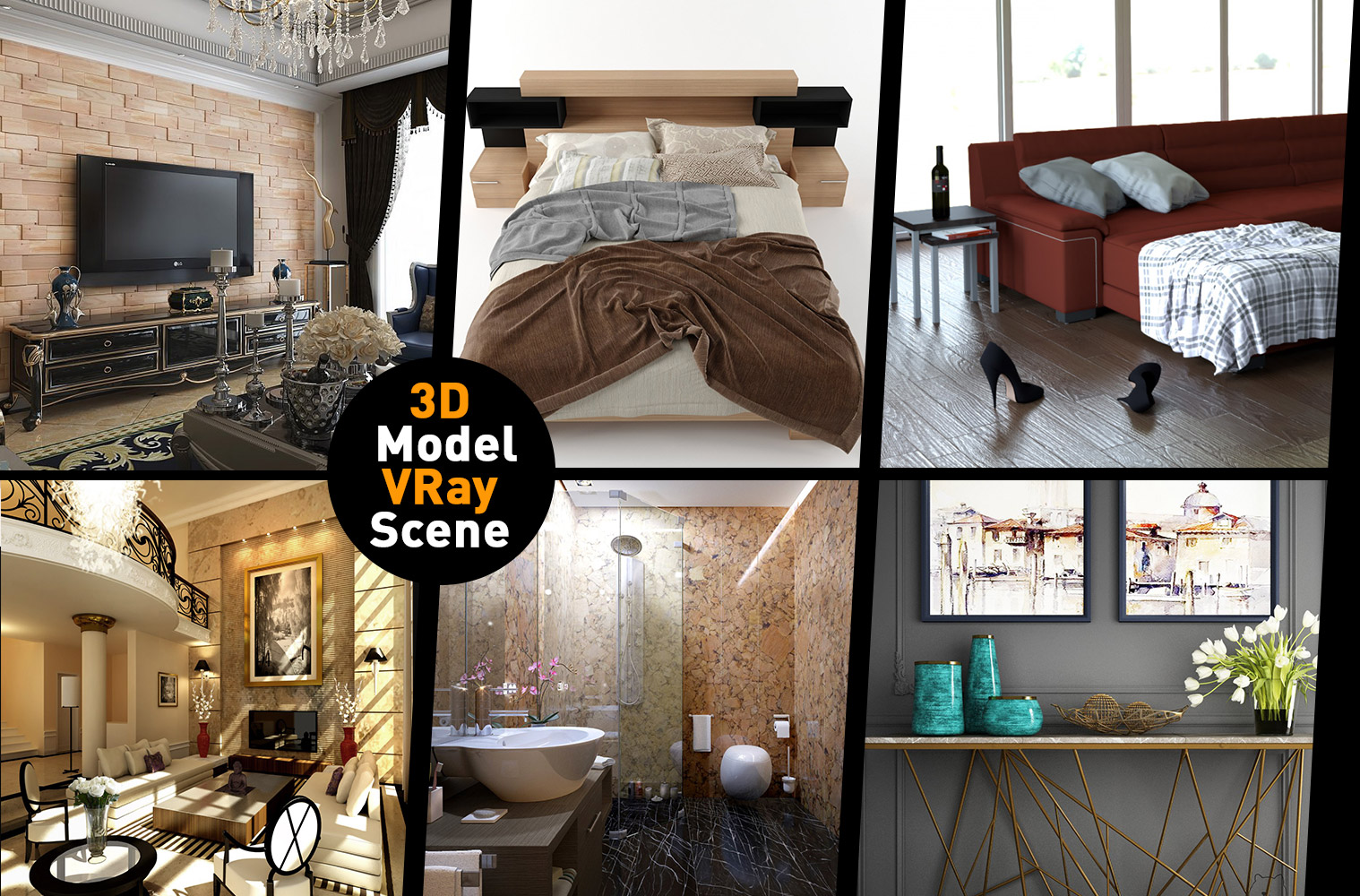 Bedroom Scene 3ds Max Model