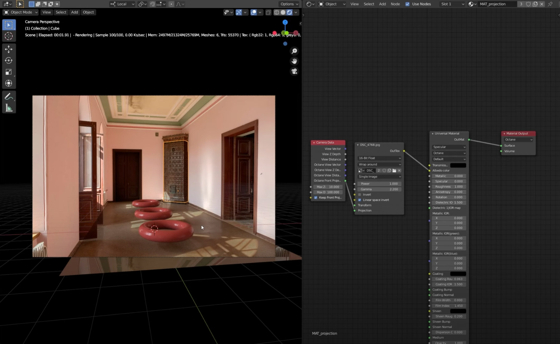 Projection in Octane for Blender - 3DArt
